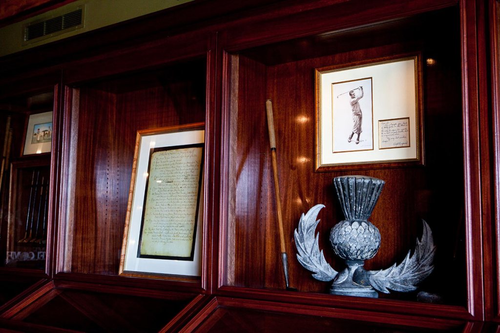 memorabilia displayed at Thistle Golf Club